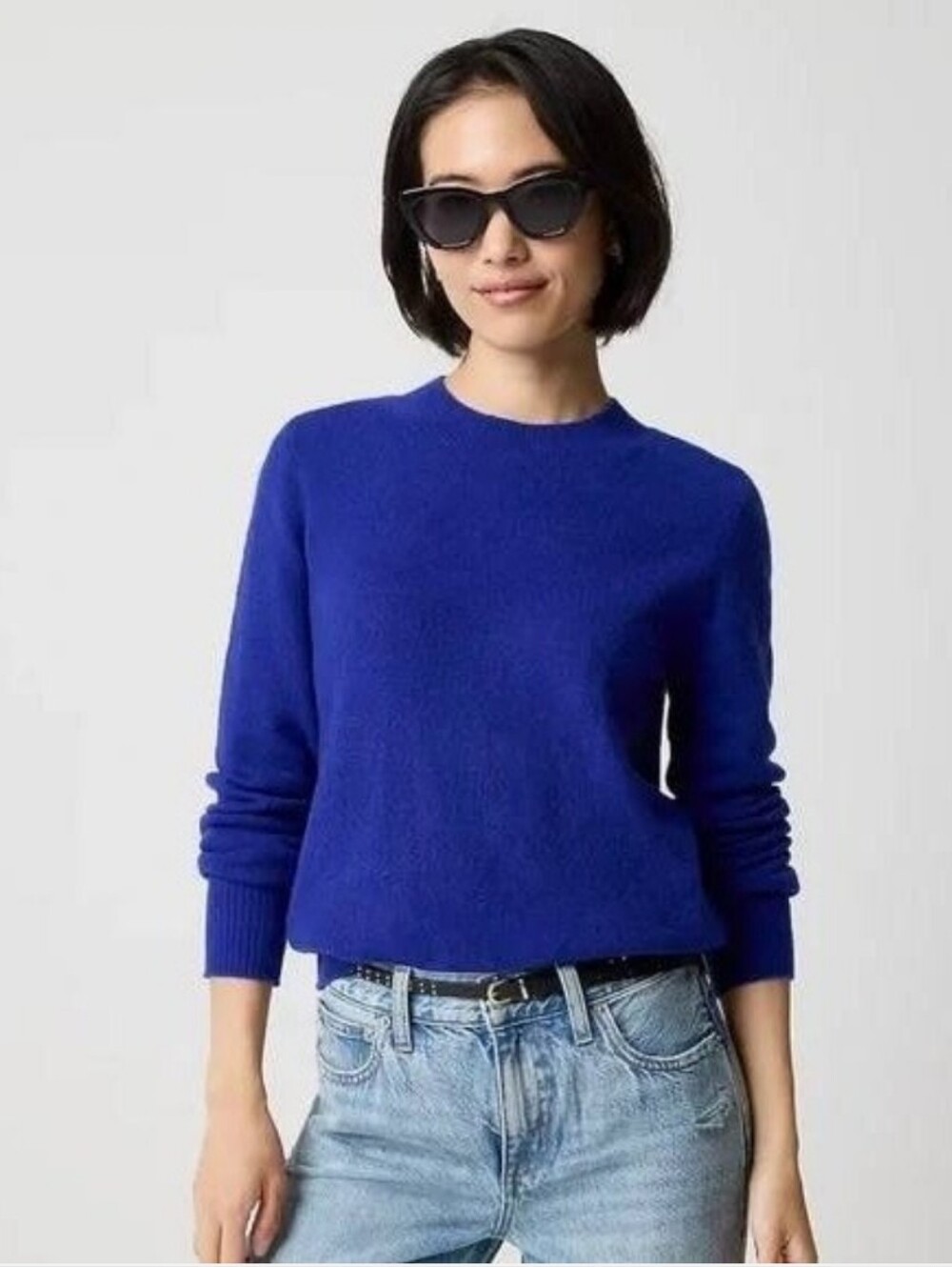 J Crew Crewneck Merino Wool Sweater in Dark Blue
